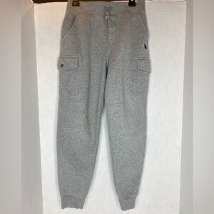 Polo Ralph Lauren Cargo Joggers, Andover Heather with Navy. Pockets on each side